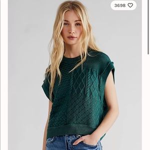 Free People Green Sweater Vest